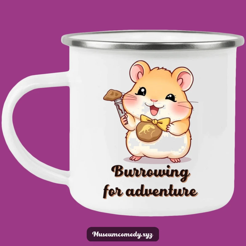 Funny Hamster Fossil Hunter Camping Mug: Adventure-Ready Drinkware