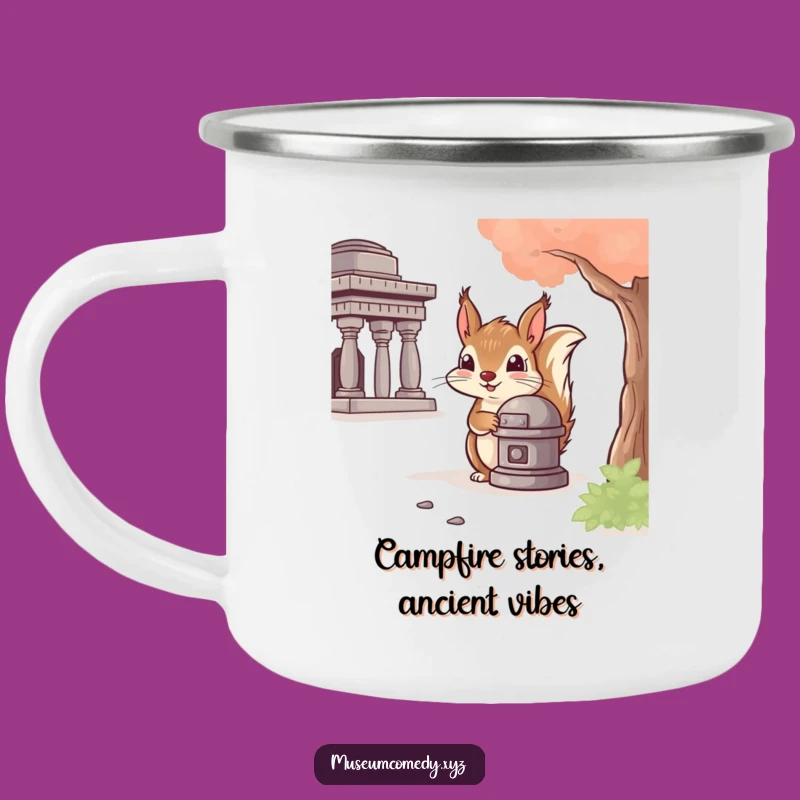 Funny Squirrel Artifact Camping Mug: Trailside History Peek, Rugged & Funny Gift