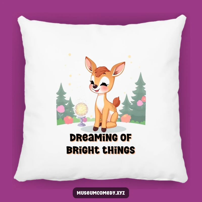 Funny Deer Fawn Pillow: Cozy Sparkle Comfort, Soft & Funny Gift