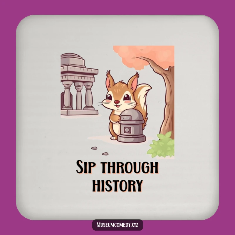 Funny Squirrel Artifact Coasters: Protect Surfaces with History's Peek, Quirky Funny Gift Set