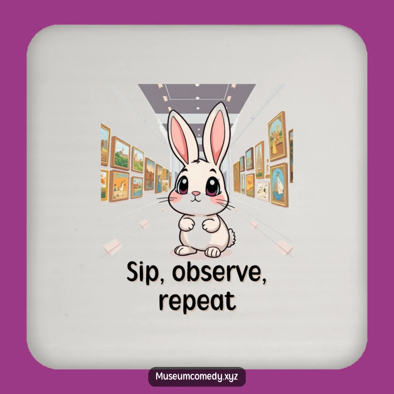 Funny Art Rabbit Coasters: Protect Surfaces with Gallery Humor, A Quirky Funny Gift Set