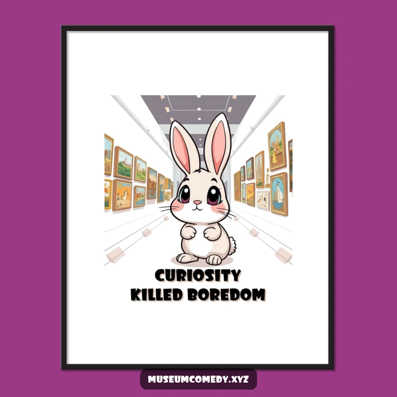 Funny Art Rabbit Poster: Whimsical Gallery Scene, Perfect Funny Wall Art Gift