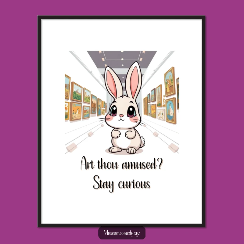 Funny Free Printable Wall Art: Curious Rabbit Art Gallery Explorer