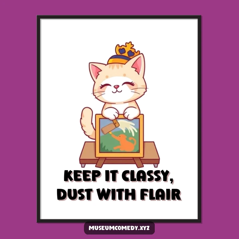 Free Printable Wall Art: Funny Royal Cat, Elegant Downloadable Decor