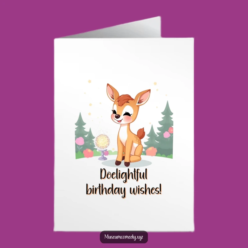 Free Printable Funny Birthday Card: Fawn's Glittery Delight
