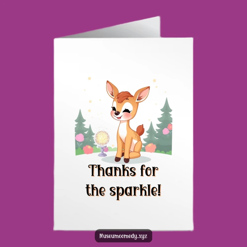 Free Printable Thank You Card: Fawn's Glittery Gratitude
