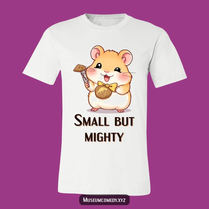 Funny Hamster Fossil Hunter T-Shirt: Cute Bowtie Hamster Tee